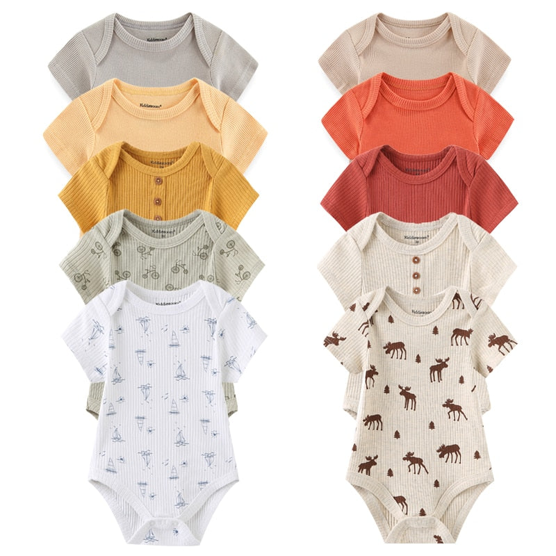 5 Pack New Born Bitz Basic Bodysuits - Lollipop