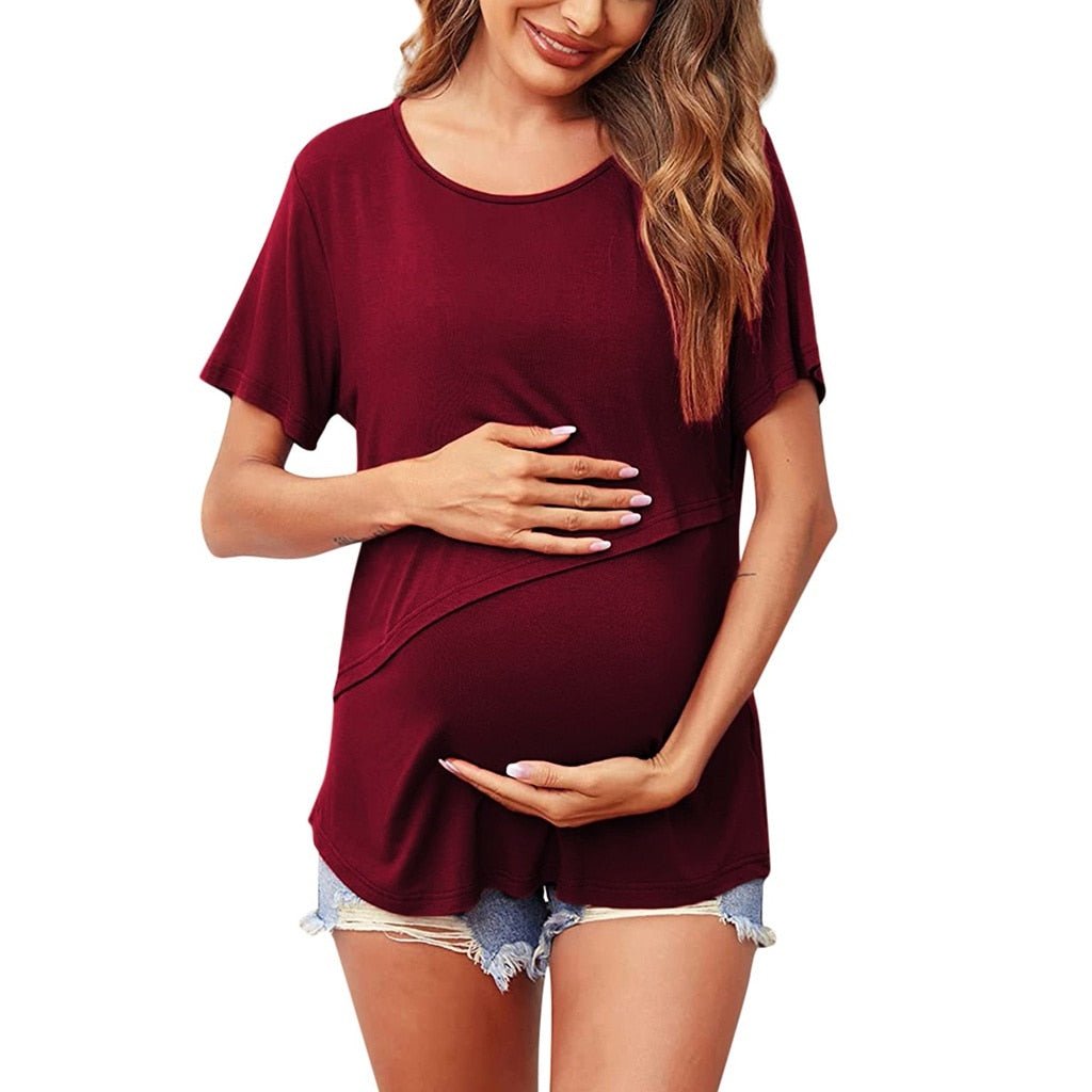 Short Sleeve Breastfeeding Shirt - Lila - BITZ
