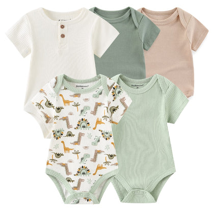 5 Pack New Born Bitz Fun Bodysuits - Park