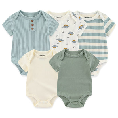 5 Pack New Born Bitz Fun Bodysuits - Park
