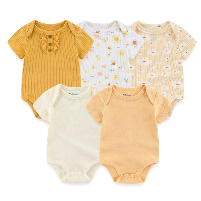 5 Pack New Born Bitz Fun Bodysuits - Park