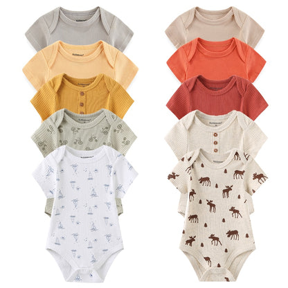 5 Pack New Born Bitz Basic Bodysuits - Lollipop