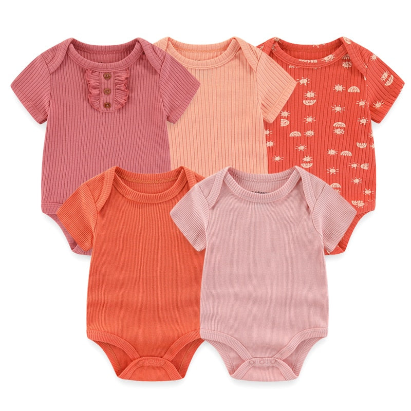 5 Pack New Born Bitz Fun Bodysuits - Park