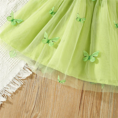 Embroidery Butterfly Flying Sleeves Dress - Ayla