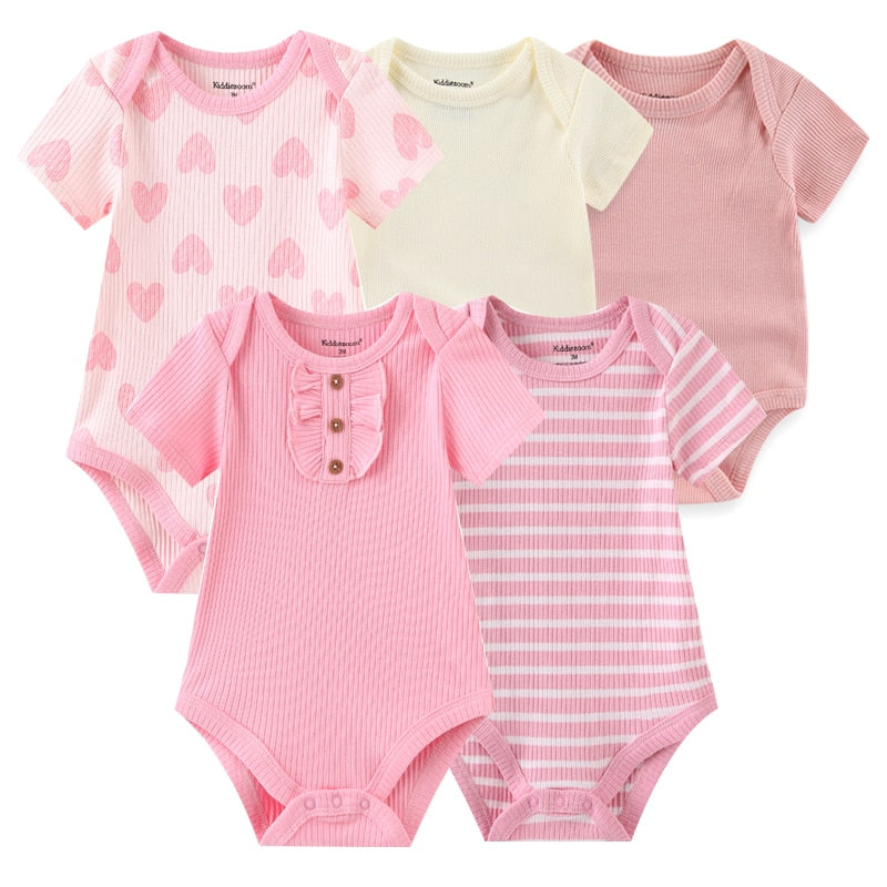 5 Pack New Born Bitz Fun Bodysuits - Park