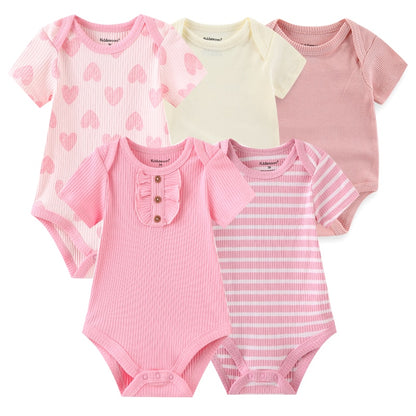 5 Pack New Born Bitz Fun Bodysuits - Park