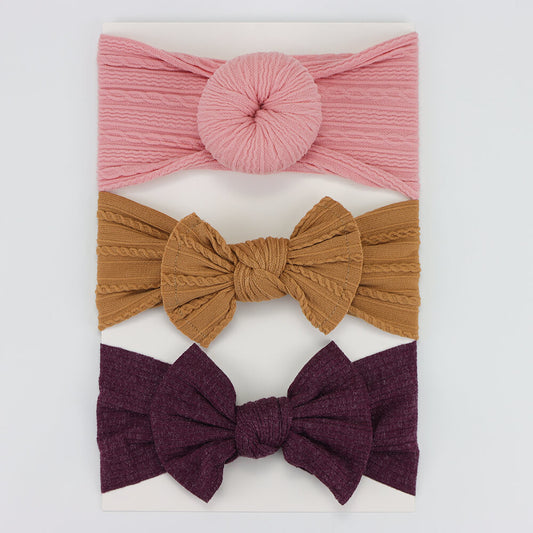 3Pcs/Lot Knit Bitz Elastic Headband - Lilla